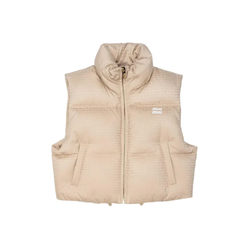 MIU MIU Goose Down Vest 'Desert Beige'-0
