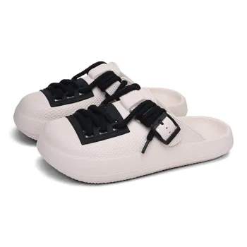 XMISTUO Premium Vintage Bucaner Men's EVA Waterproof Platform Lazy Slip on Closed Toe Couple Slippers, Home Slippers