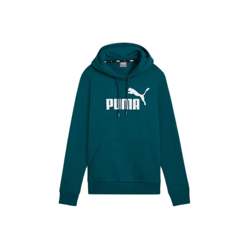 PUMA Essentials Logo FL Hoodie Sweatshirt Women's Cool Green-0
