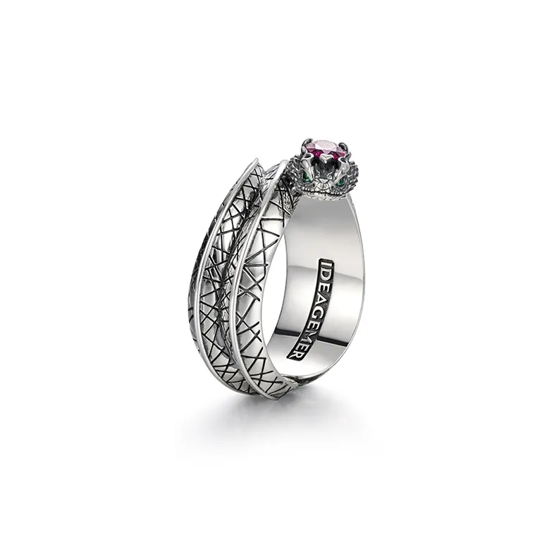 IDEAGEMER S925 Silver Rings Men's-6