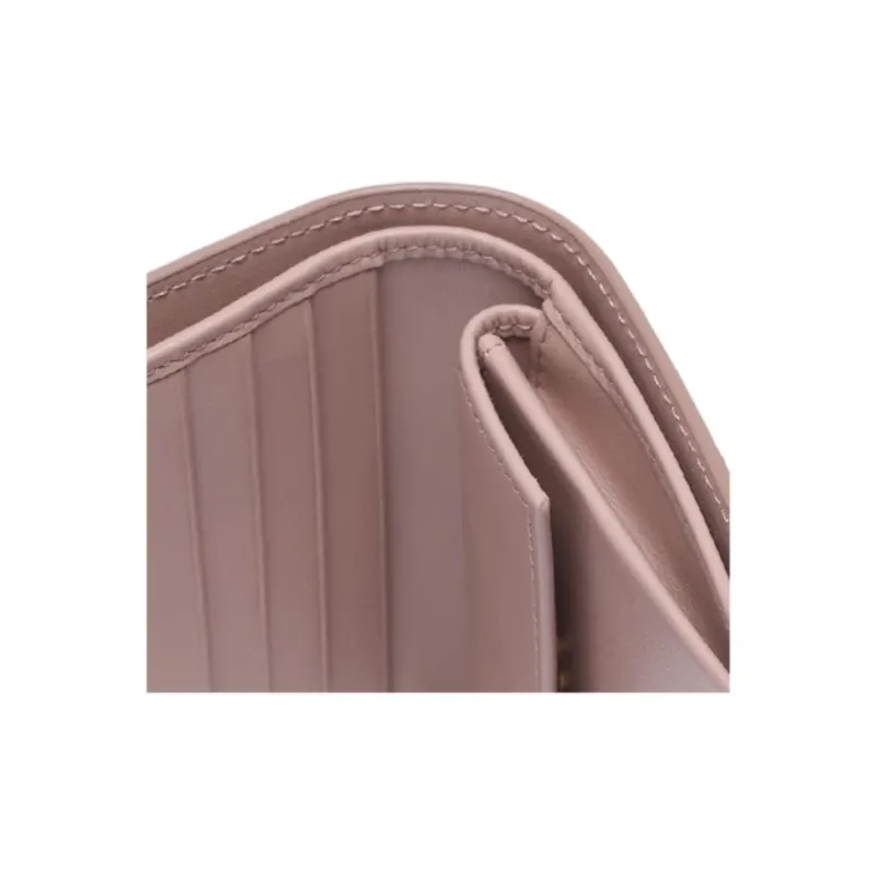 PRADA Cow Leather Wallet Women's Pink Beige-9