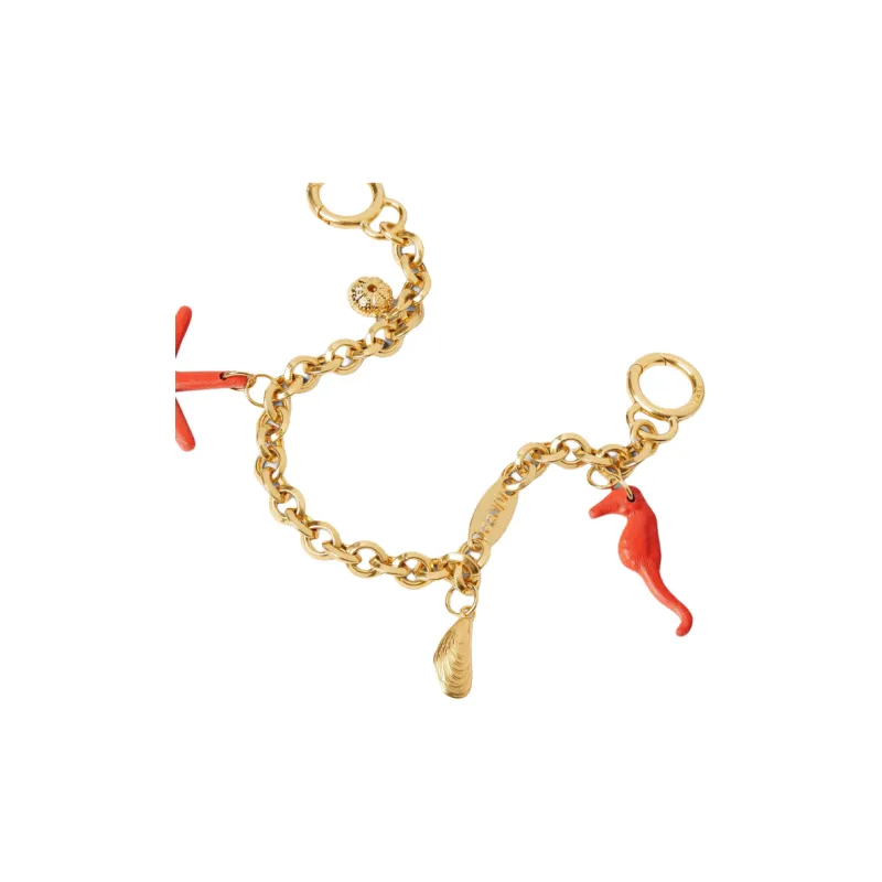 FENDI Brass, Lambskin, Metal, Leather Pendants Unisex Gold-1