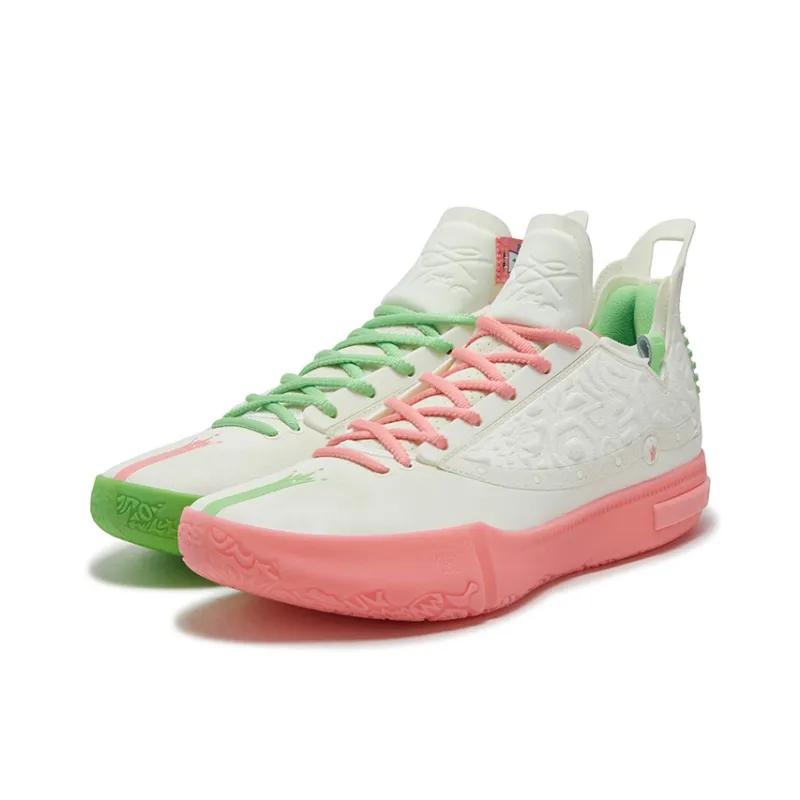 361° Joker 1 GT Cushioning, Slip Resistant, And Abrasion Resistant Mid Top Basketball Shoes Men's Neon Light Coral-2