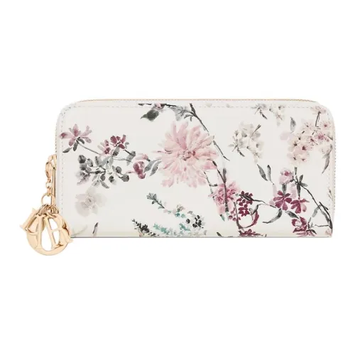 DIOR Lady Dior Lambskin Wallet Women's Multicolor