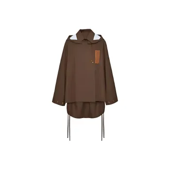 LOEWE Hooded Parka In Cotton Jackets & Coats Women's Brown
