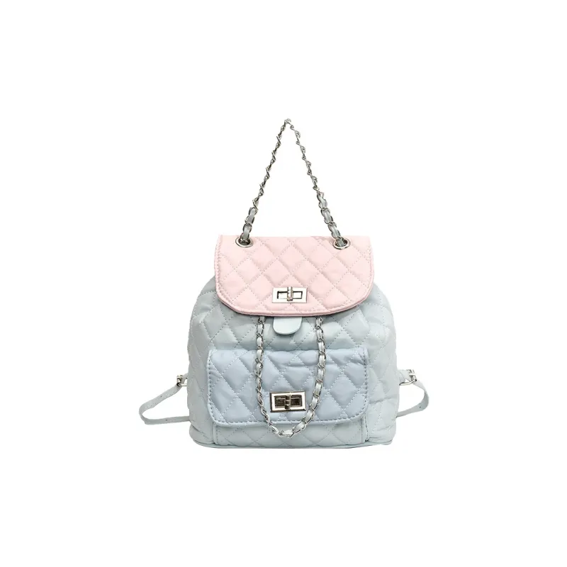 Bywhich PU Backpack Regular Women's Pink Blue-0