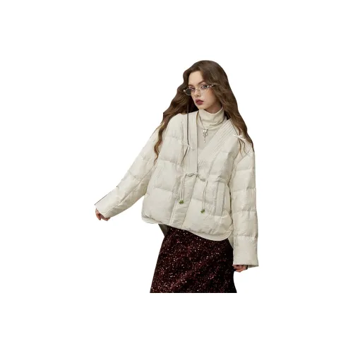 ELF SACK Down Jackets Women's Chinese Style White