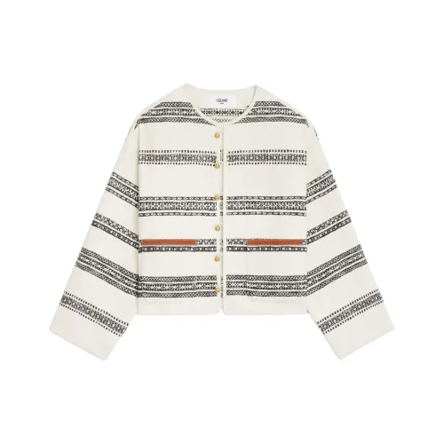 CELINE Baja Cardigan In Striped Tweed