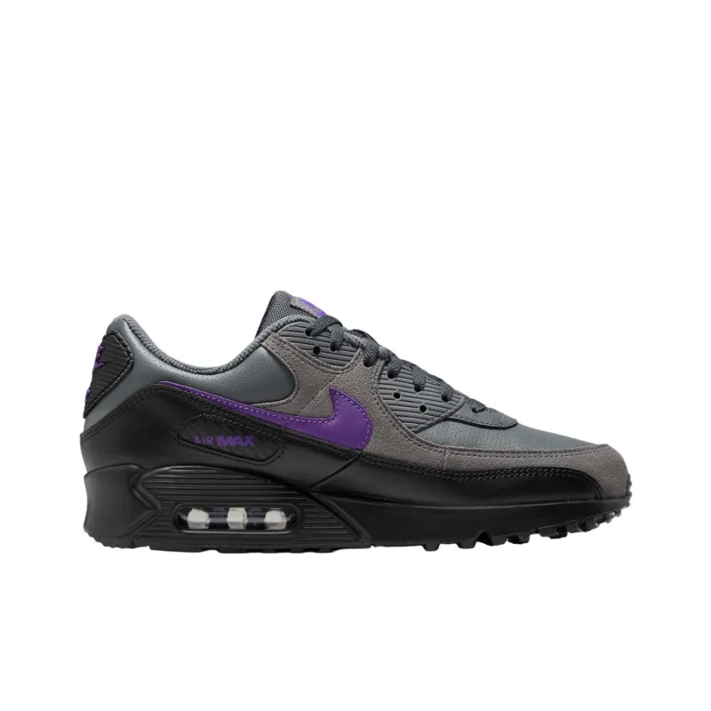 Nike Air Max 90 Low Top Running Shoes Unisex Black Purple-1