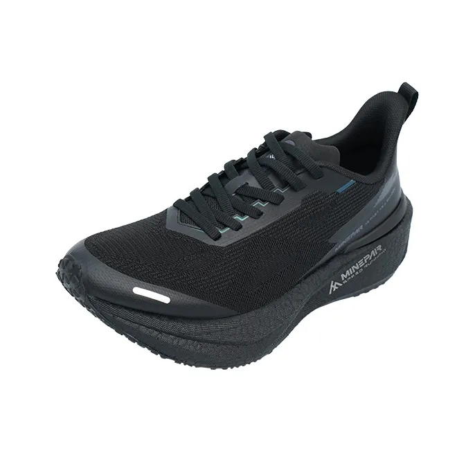 MINEPAIR Slip Resistant Abrasion Resistant Shock Absorbers Low Top Casual Running Shoes Unisex Phantom Black-2