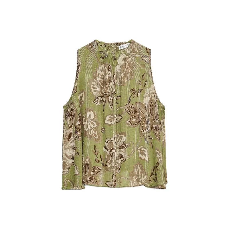 ZARA ZW Series Shirt Women's Green-0