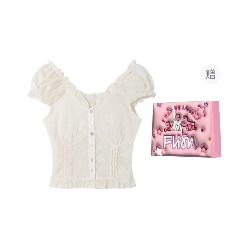 FLIM Chiffon Shirt Women's White-8