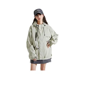 Tonlion Jackets Coats Women's Gray Pea Green