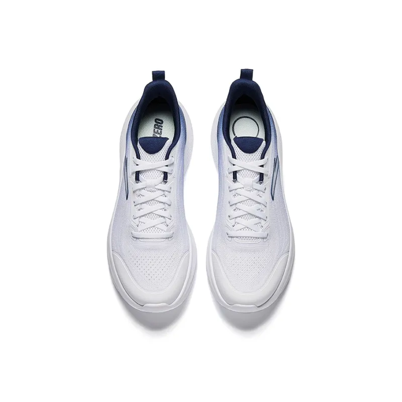 Anta Cushioning Height Increasing Lightweight Breathable Low Top Casual Running Shoes Men's White Blue-2