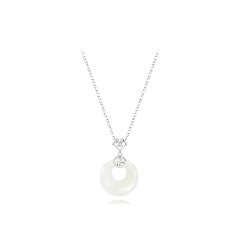 Muyan White Jade Bodhi Necklaces Unisex-3