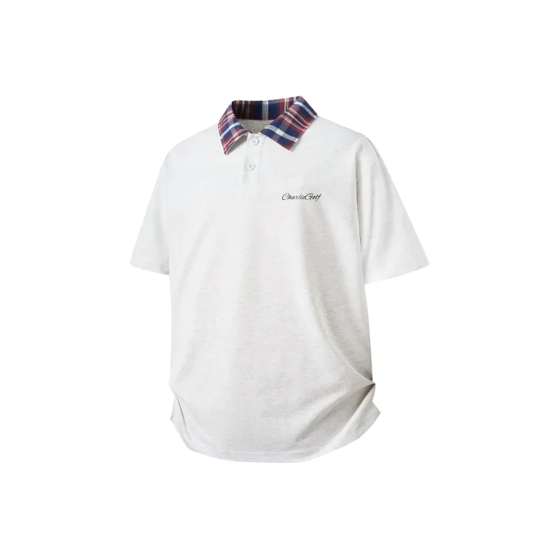 CHARLIE GOLF T Shirt Unisex Black/Red Plaid-2