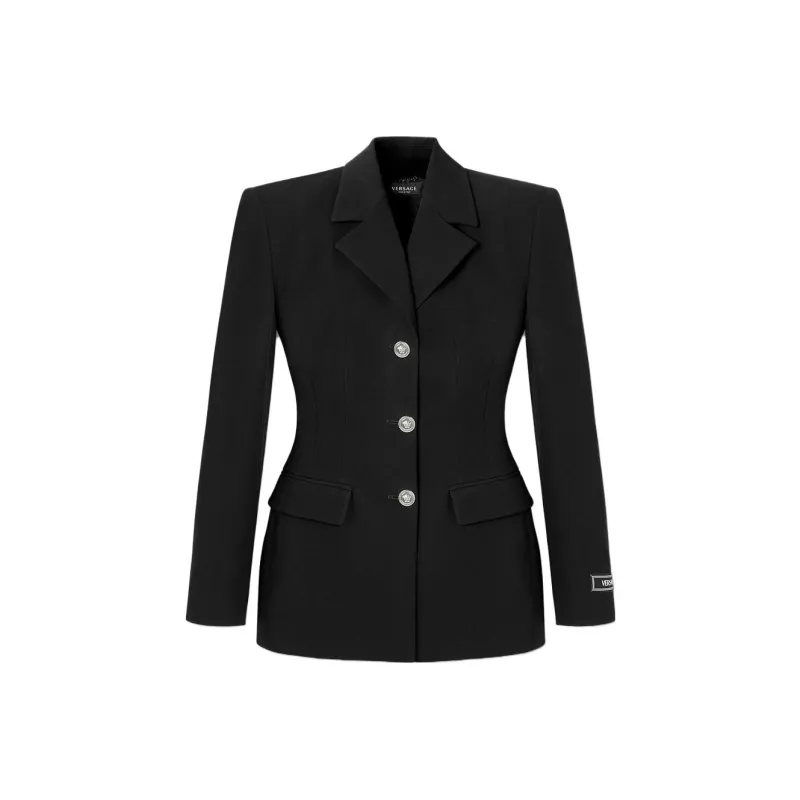 VERSACE Grain De Poudre Button Up Blazer-0