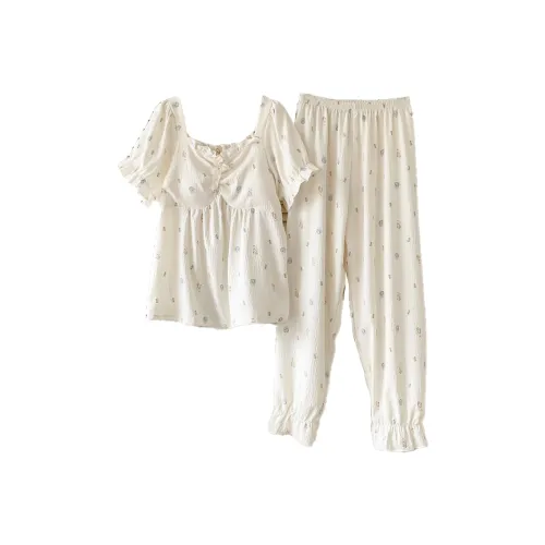 XIAFENYAN Pajama Set Women's Apricot