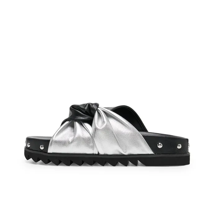 Lost In Echo Slide Slippers Women's Black Silver Multicolor-0