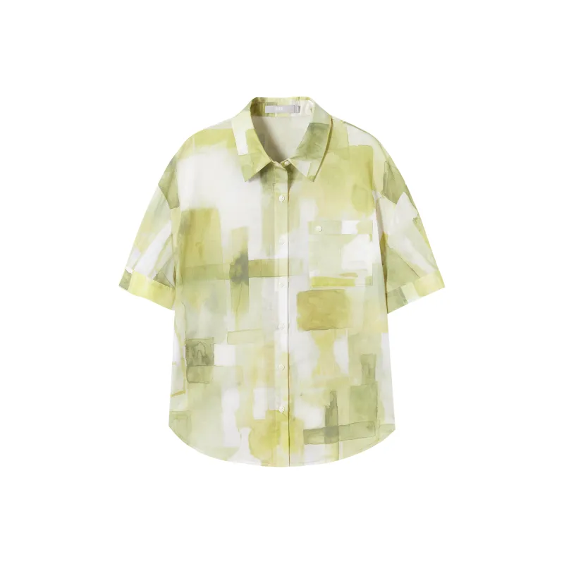 DIALOGUE Shirt Women's Light Yellow Green-0