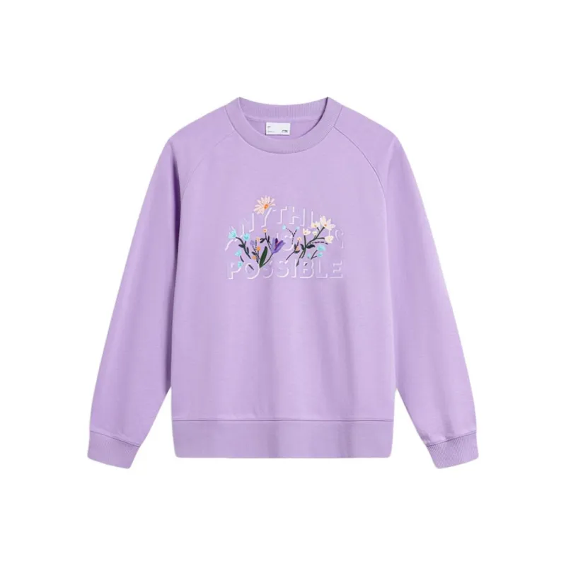 LiNing Sports Life Collection Sweatshirt Women's Vero Rose Purple-0