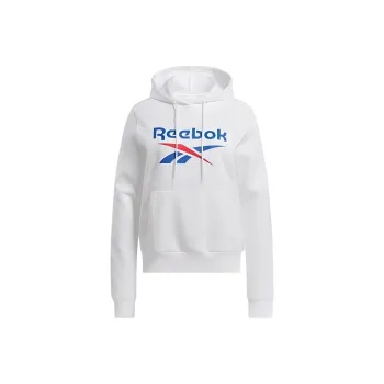 Reebok Identity Big Logo Fleece Hoodie Sweatshirt Women's White