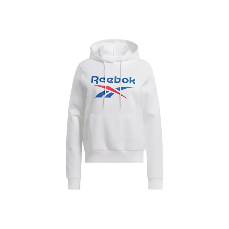Reebok Identity Big Logo Fleece Hoodie Sweatshirt Women's White-0