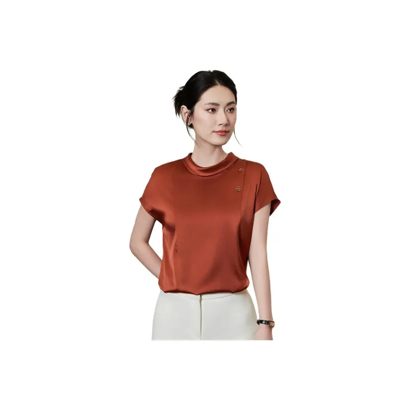 Yi Mengyuan Short Sleeved Silk Shirt Women's-4