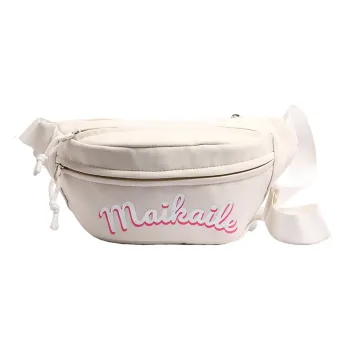 Yalu Nylon Sling Bag, Crossbody Bag, Fanny Pack Unisex White/Black/Red/Pink