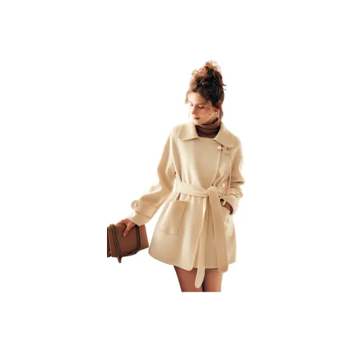 Olrain Coats Women's Apricot