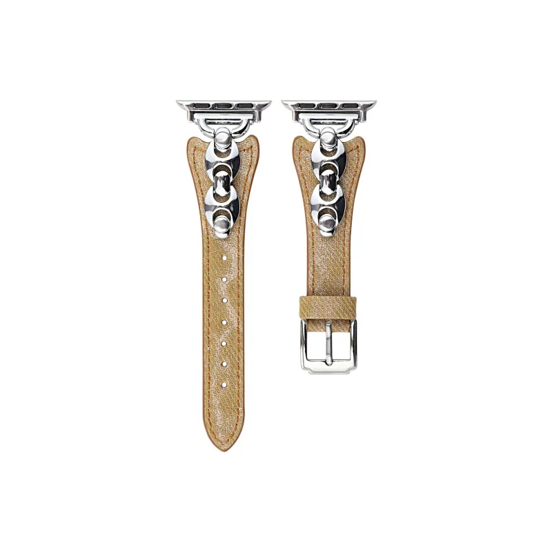 KVZUVUU Watch Band Apple Compatibility Metal, Denim Material-14