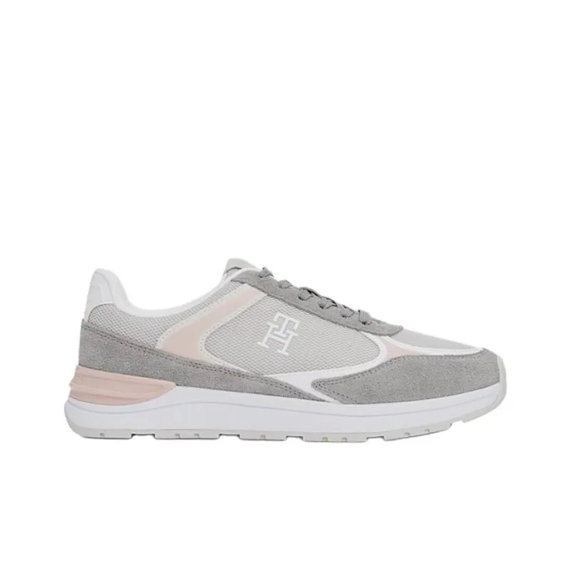 Tommy Hilfiger TH Monogram Low Top Casual Shoes Women's Gray-1