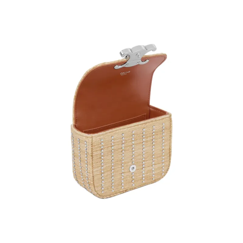 CELINE Claude Textile Shoulder Bag Mini Women's Natural White-3
