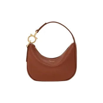 FERRAGAMO Calfskin Boston Bag Handbag Mini Women's Tan