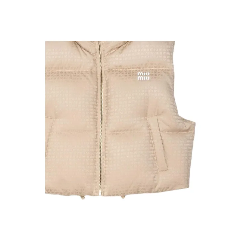 MIU MIU Goose Down Vest 'Desert Beige'-5
