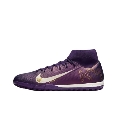 Nike Mercurial Superfly 10 Anti Slip Wear Resistant Soccer Shoes Unisex Purple White