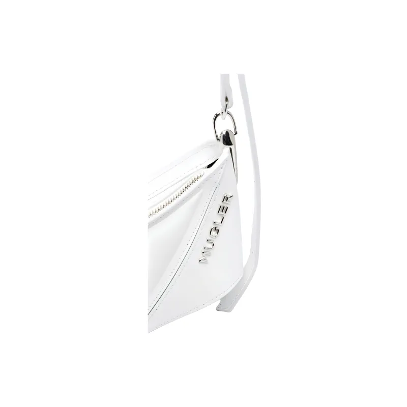 Mugler Leather Shoulder Bag Small Size Women's Ivory White-2