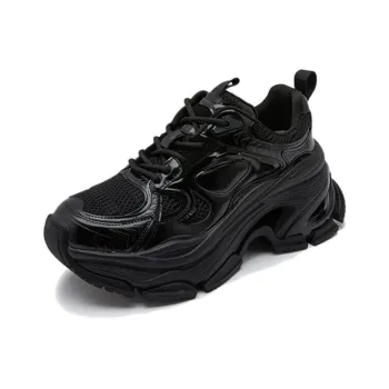 BBMTR Chunky Sneakers Women's Low Top Black/Silver/Angela Red