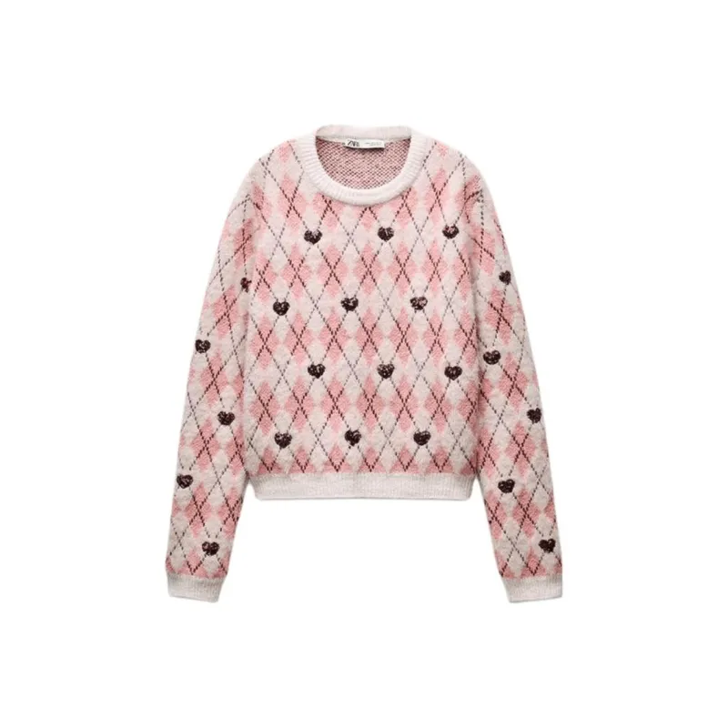 ZARA Valentine's Day Collection Knitwear Women's Pink-0