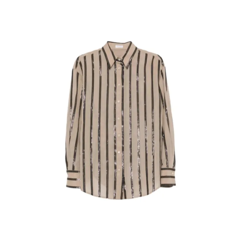 Brunello Cucinelli Sequin stripes Shirt-0