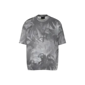 EMPORIO ARMANI Palm Tree-print Cotton T-shirt