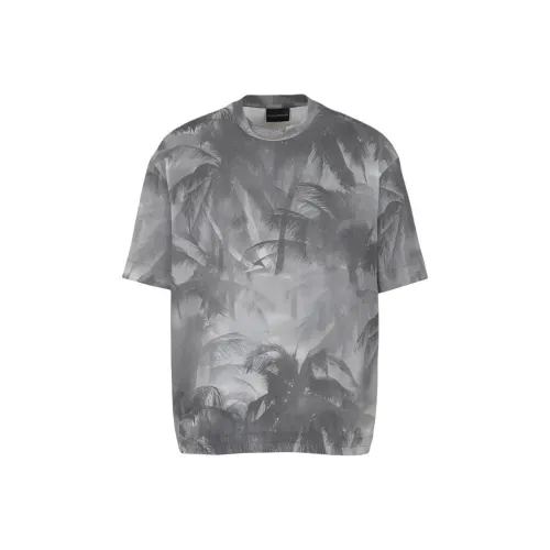 EMPORIO ARMANI Palm Tree print Cotton T shirt