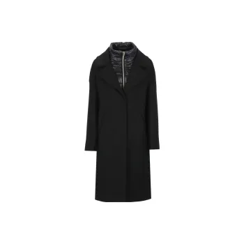 HERNO Padded Collar Single Breasted Long Sleeved Coat