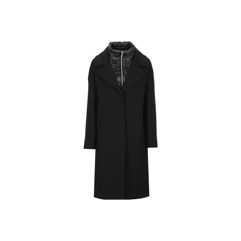 HERNO Padded Collar Single Breasted Long Sleeved Coat-0