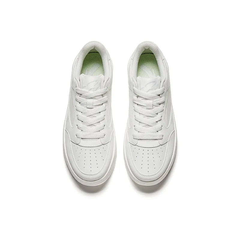 Anta Anti Slip Wear Resistant Low Top Skateboard Shoes Women's Papyrus White-2