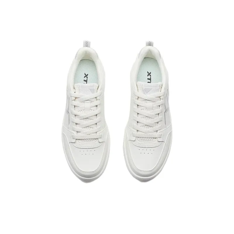 XTEP Innovation Non slip Lightweight Low Top Skateboard Shoes Women's Sail White-3