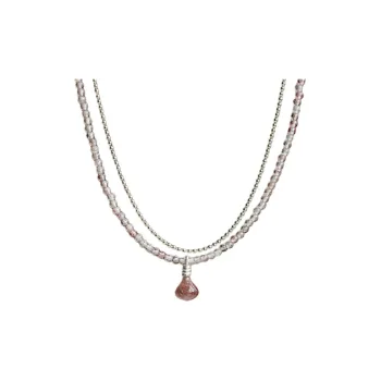 OLIO E ACETO 925 Sterling Silver Necklaces Unisex Pink