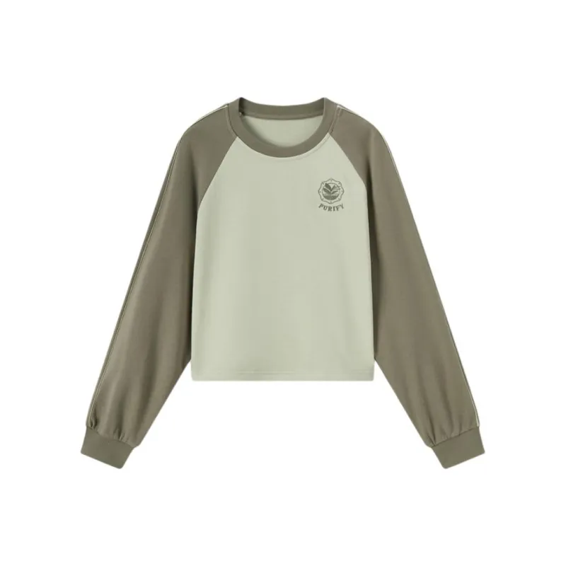 EICHITOO Sweatshirt Women's Gray Green Trim-0