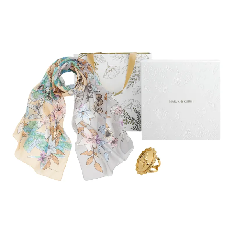 MARJAKURKI Silk Long Scarf Women's-1