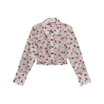 GANNI SS24 Shirt Women's Tofu White